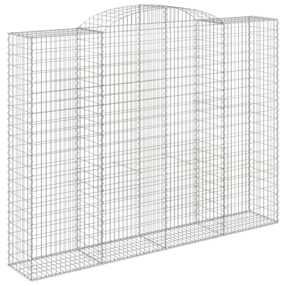 vidaXL 15 db íves horganyzott vas gabion kosár 300x50x220/240 cm