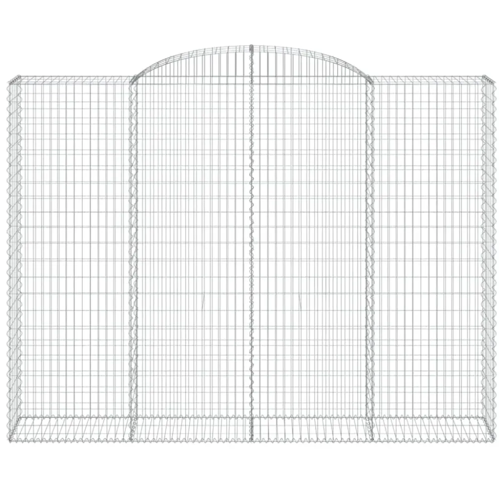 vidaXL 15 db íves horganyzott vas gabion kosár 300x50x220/240 cm