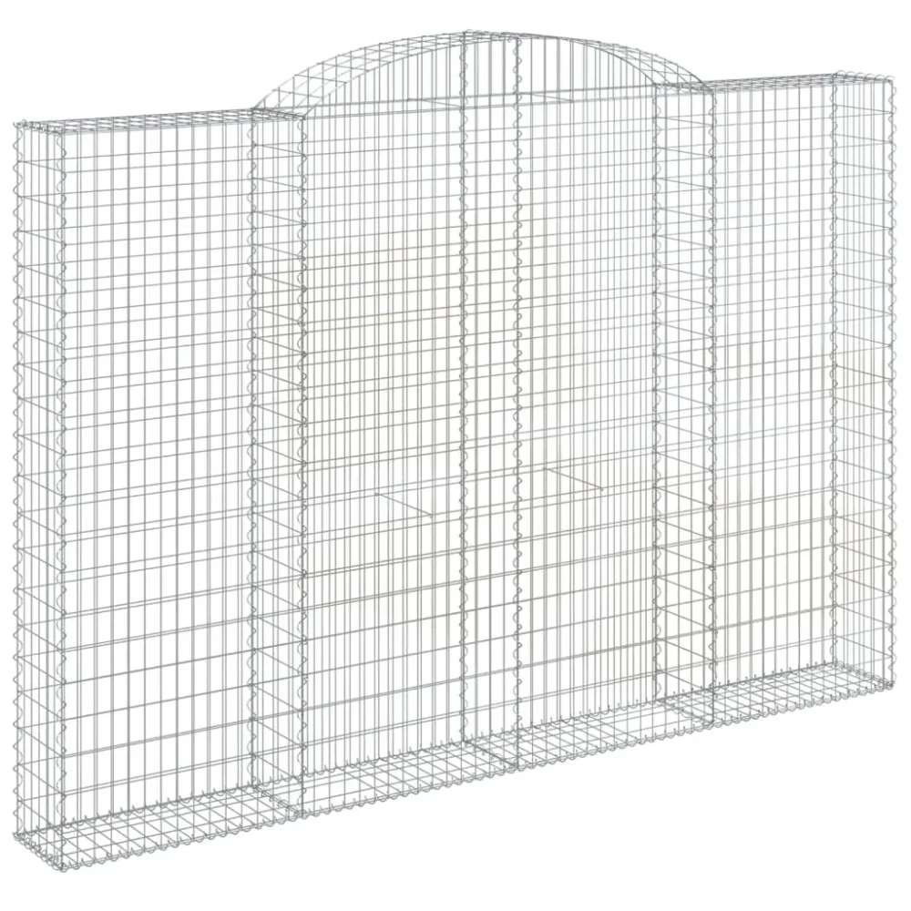 vidaXL 5 db íves horganyzott vas gabion kosár 300x30x200/220 cm