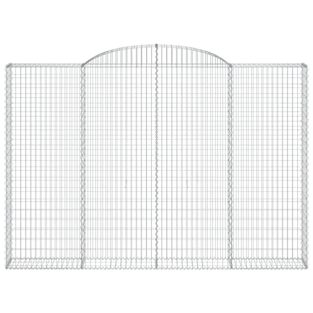 vidaXL 5 db íves horganyzott vas gabion kosár 300x30x200/220 cm