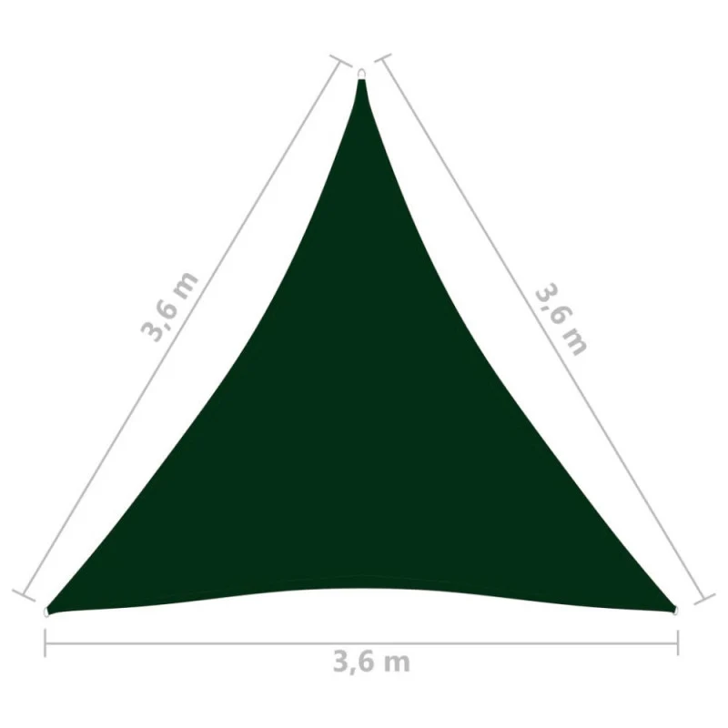 SunGlide háromszög napvitorla (VEGYES,VÉLETLENSZERŰ SZÍN!!) 3,6m x 3,6m x3,6m