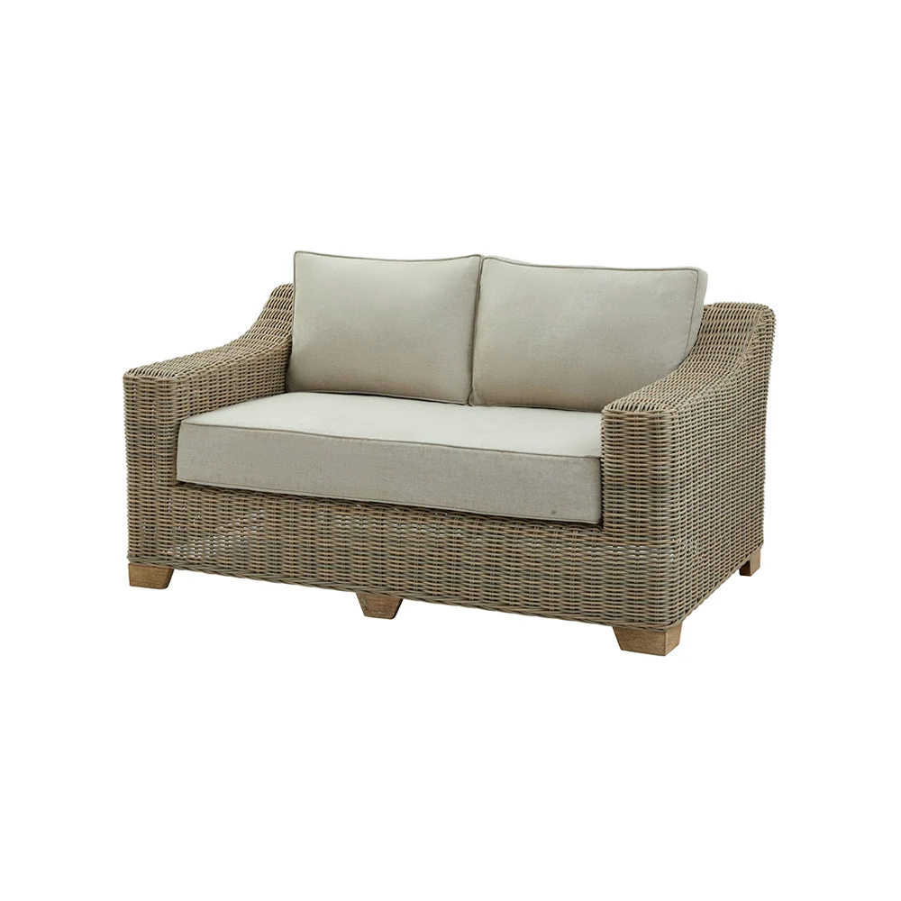 CAPRI 2 személyes bézs műrattan kerti kanapé 150 cm