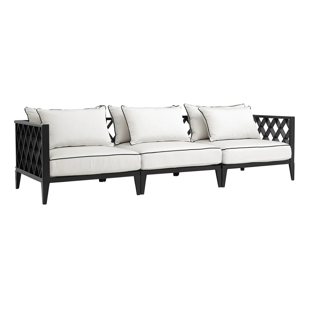 OCEAN CLUB fekete kerti design kanapé 275 cm