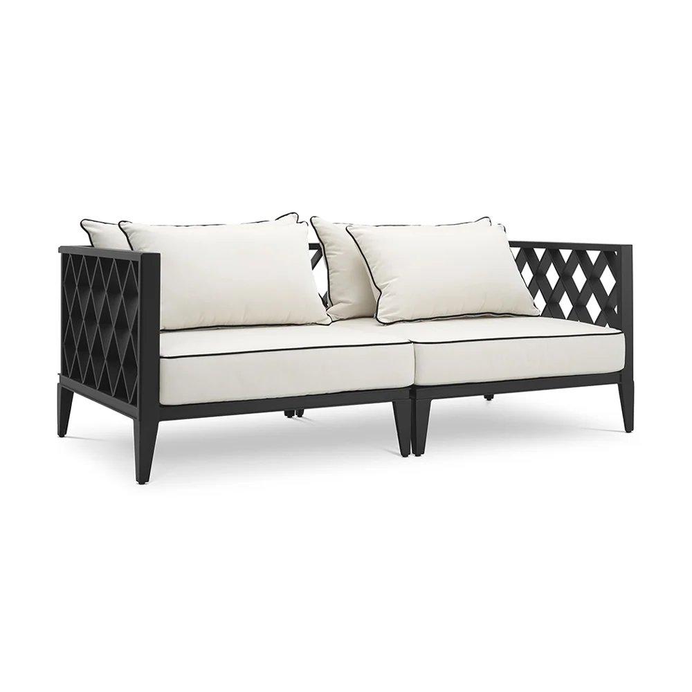 OCEAN CLUB fekete kerti design kanapé 186 cm