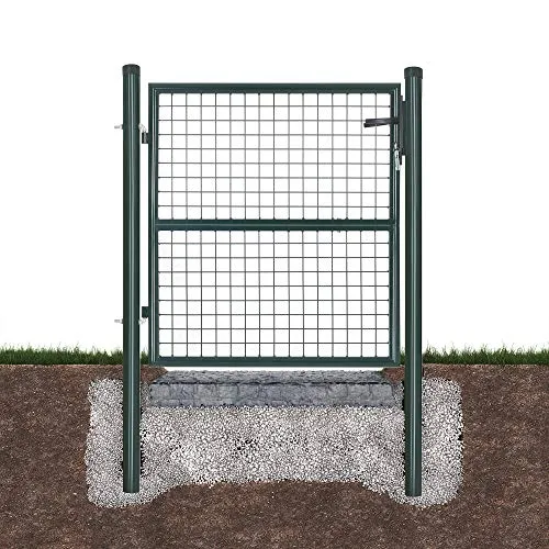 Horganyzott acél kerti kapu Kerítéskapu zárral, fogantyúval és kulccsal 106 x 100 cm, zöld