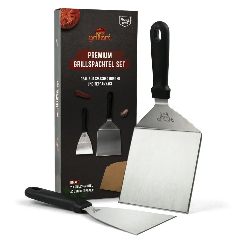 Grillart prémium grillspatula szett – rozsdamentes acél