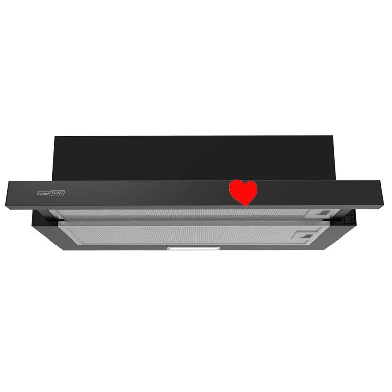 HOMEFORT HPK611B Beépíthető Kihúzható páraelszívó LED világítás 1 motor, 408 m3/h, 54-66 dB zajszint, 60 cm széles, B Ener...