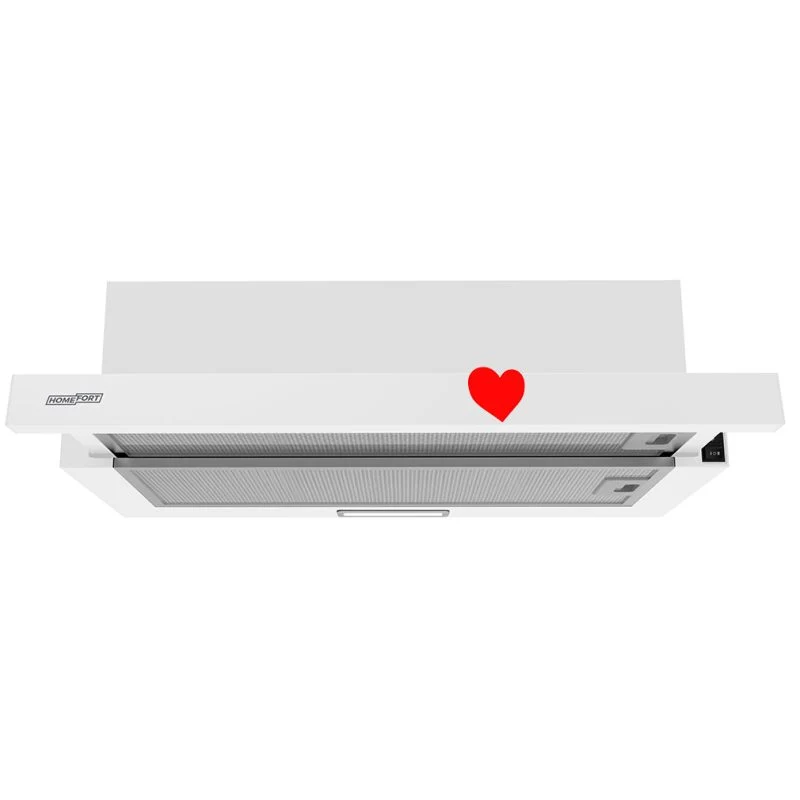 HOMEFORT HPK611W Beépíthető Kihúzható páraelszívó LED világítás 1 motor, 408 m3/h, 54-66 dB zajszint, 60 cm széles, B Ener...