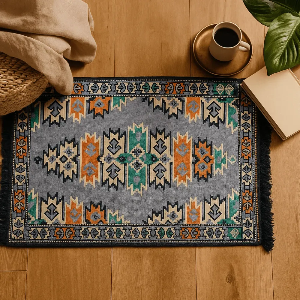 Kilim szőnyeg szénszürke 125x80 cm