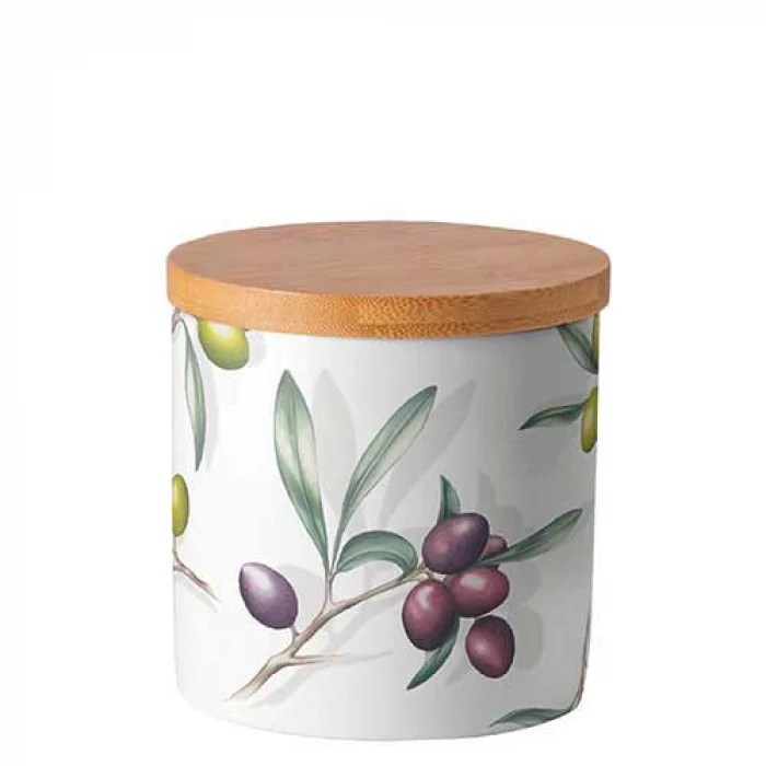 Porcelán konyhai tároló szilikon gyűrűvel olívás Delicious olives kicsi