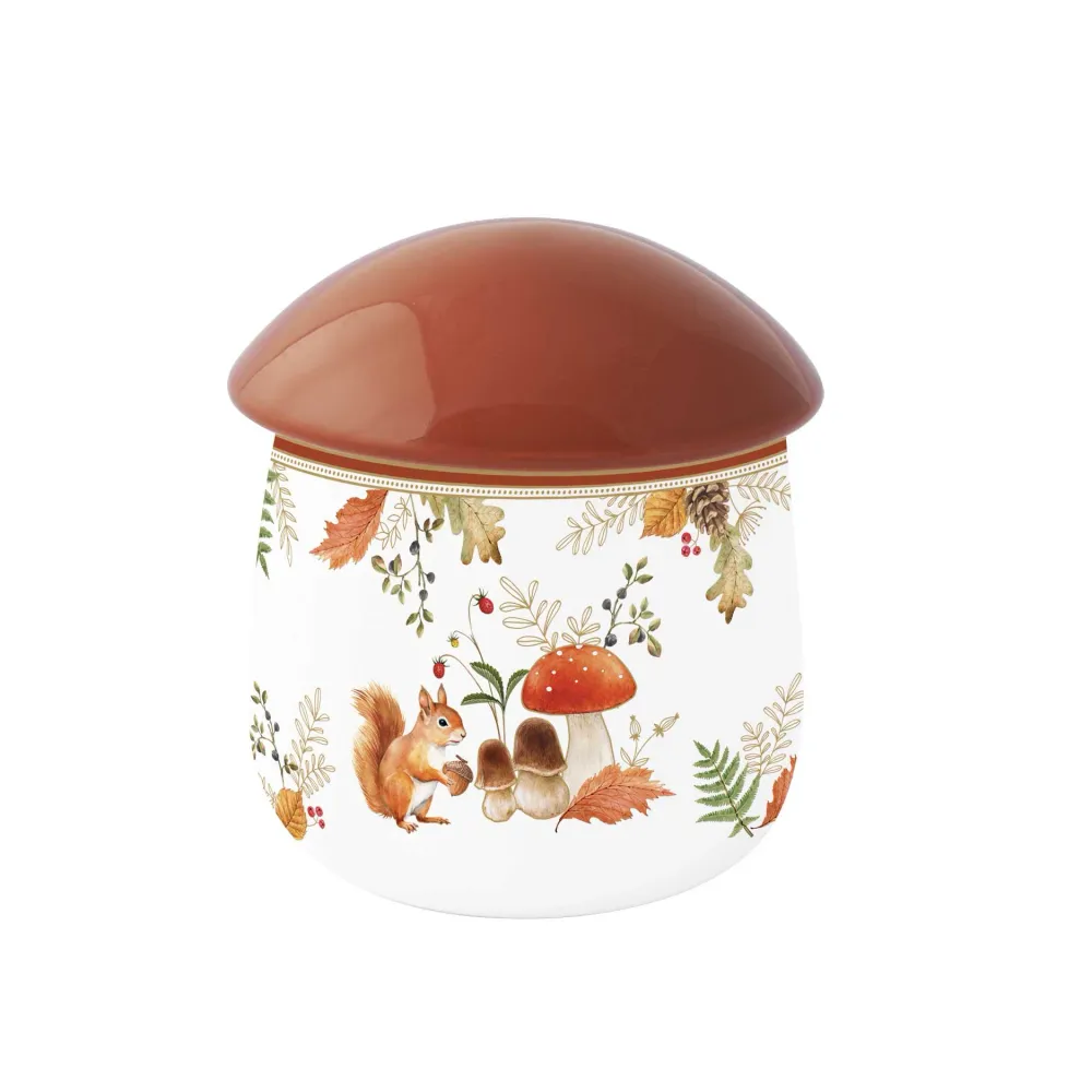 Őszi mintás porcelán gomba alakú konyhai tároló Autumn Breeze nagy