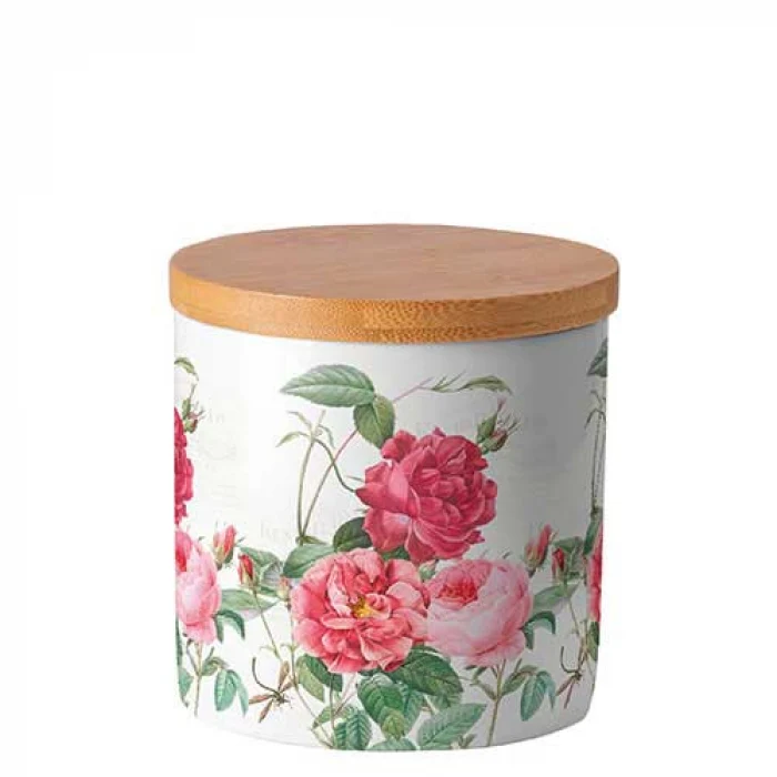 Vintage virágos porcelán konyhai tároló szilikon gyűrűvel Amber