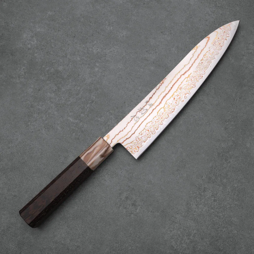 GYUTO - Blue #2 - Hayabusa Rainbow Damascus - Wenge - 210 mm