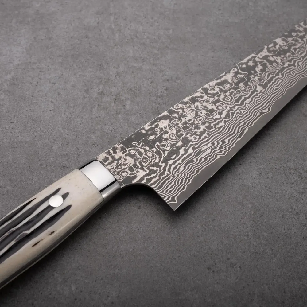GYUTO - Fekete (Nikkel) Damaszk - Agancs - SG2 - 240mm