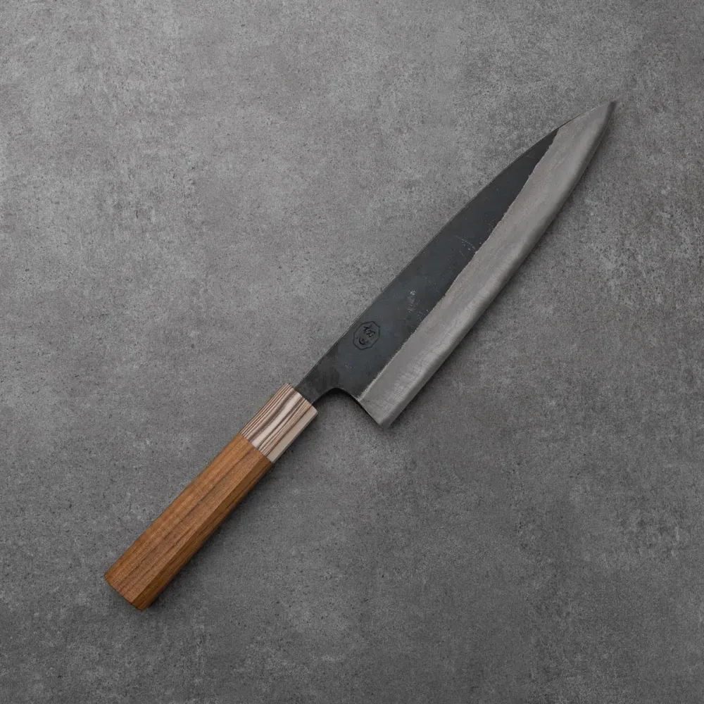 GYUTO - Kumokage Sorozat - Damaszk - Teak fa - Blue #2 - 210mm