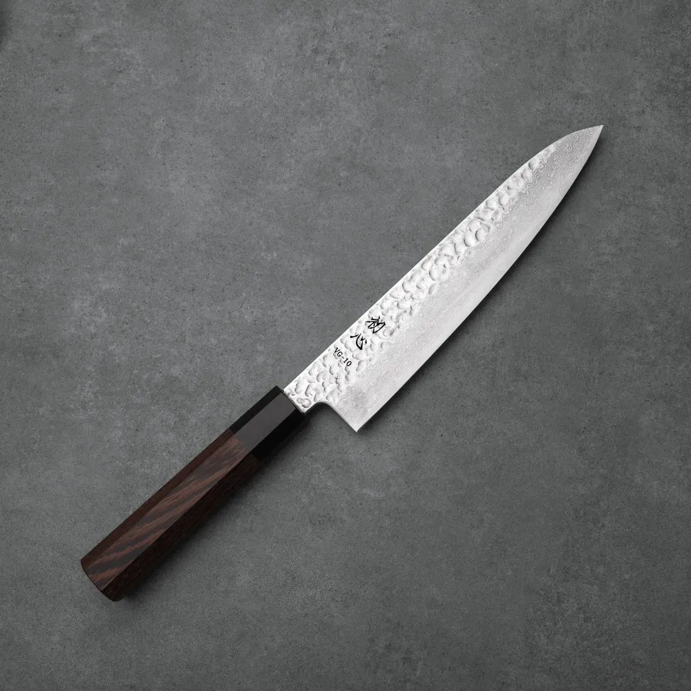 GYUTO - VG-10 - Damaszk - Ébenfa-vizibivalyszarv gallér- 210 mm
