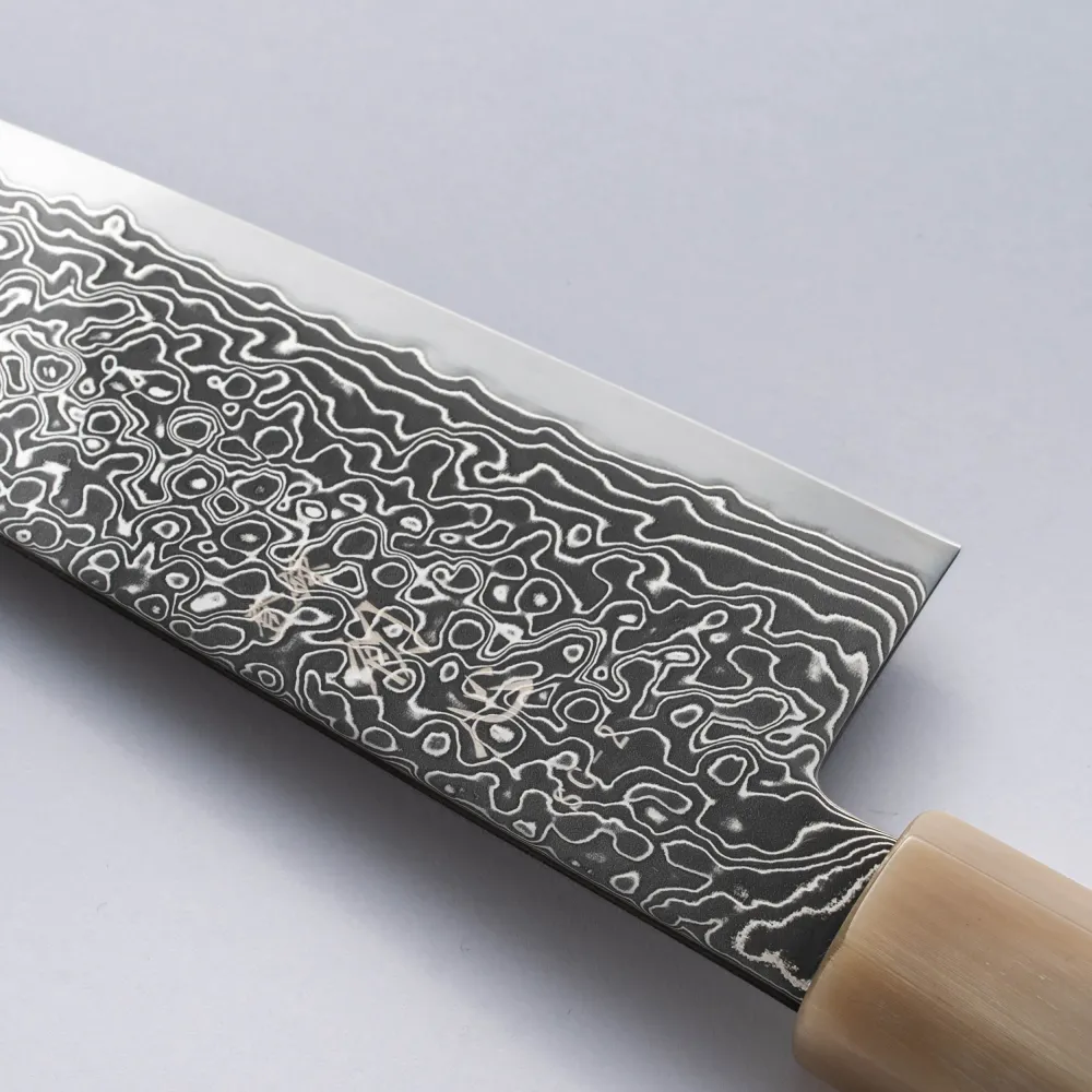 HATSUKOKORO - Rhyuhyo Kurozume Damscus - SG2 - BUNKA - 180mm- Jelenleg Mono Ébenfa nyéllel