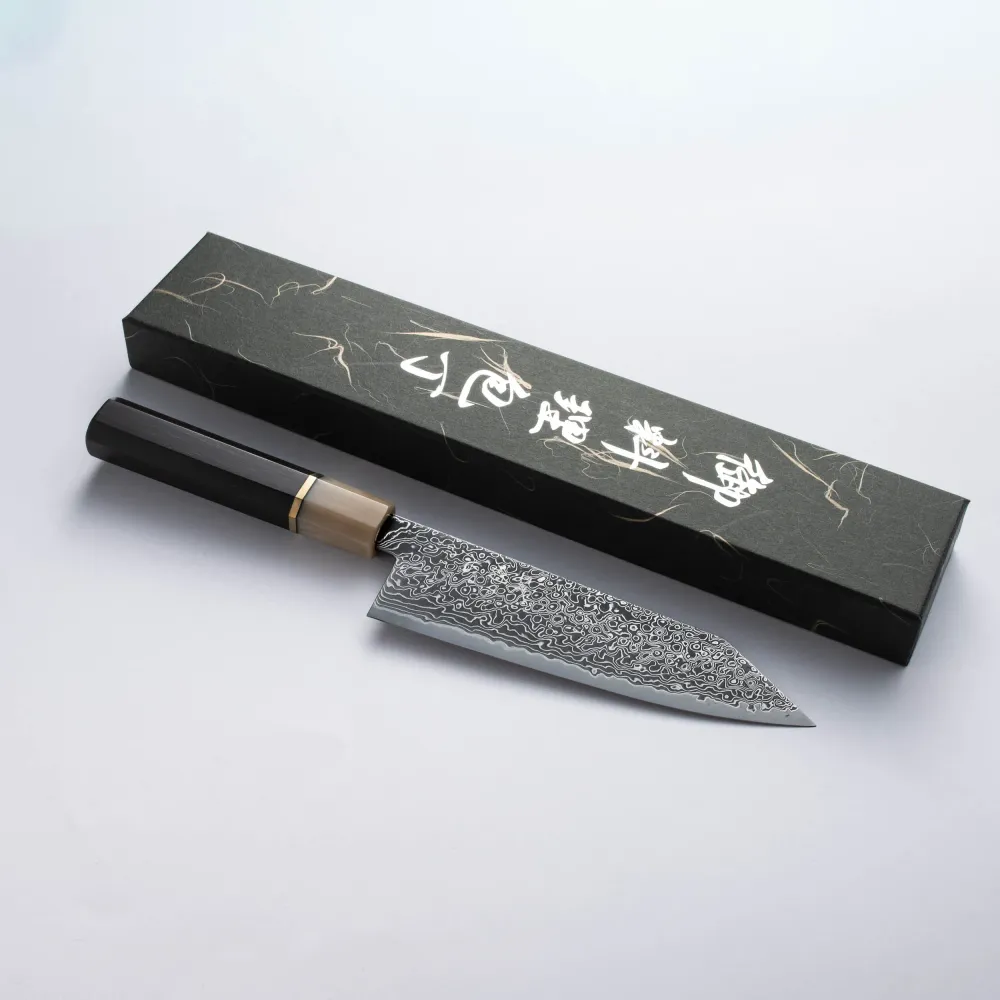 HATSUKOKORO - Rhyuhyo Kurozume Damscus - SG2 - BUNKA - 180mm- Jelenleg Mono Ébenfa nyéllel