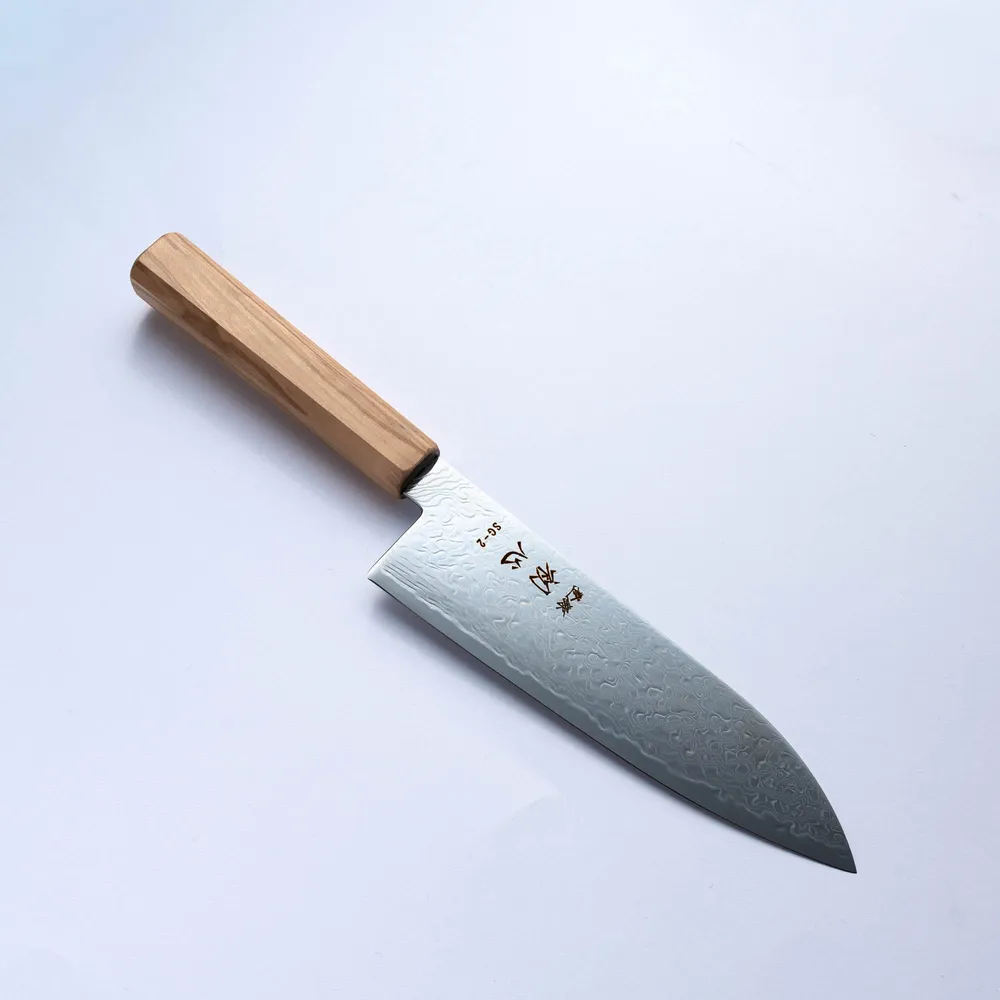 HATSUKOKORO - Ryuhyo - Damascus Migaki - SG2 - SANTOKU - 180mm