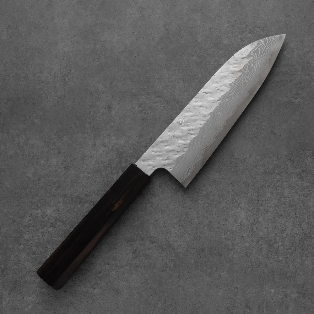 Nigara VG-10 Damascus Tsuchime Santoku Wenge markolattal 180 mm
