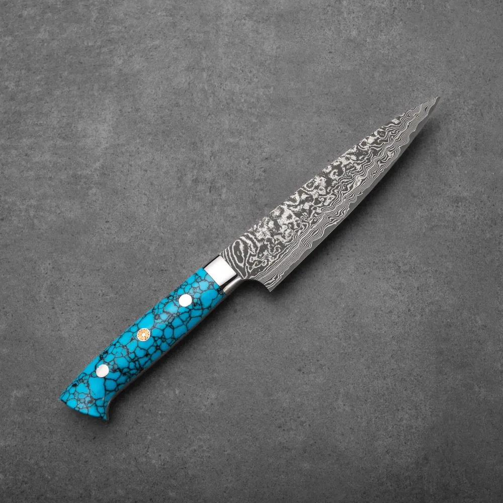 PETTY - Fekete (Nikkel) Damaszk - Kék Türkiz - SG2 - 150mm