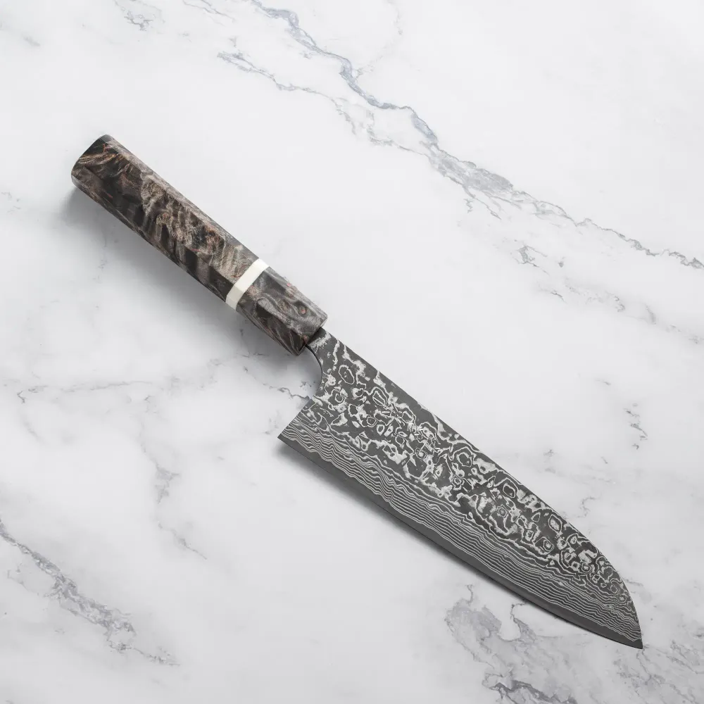 Takeshi Saji - R2 Kurozom Damascus - SANTOKU - 180mm