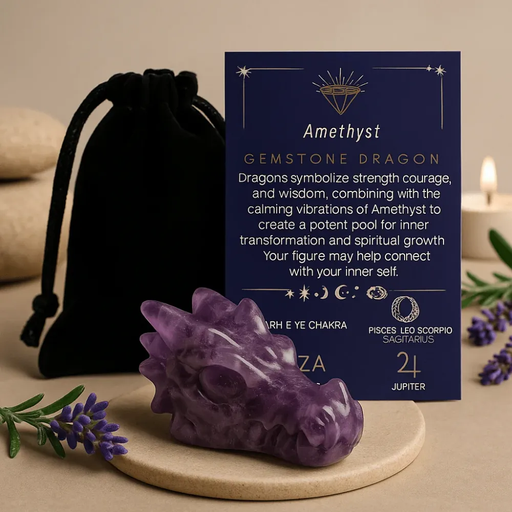 Ametiszt sárkányfej kicsi – 45x30x28mm