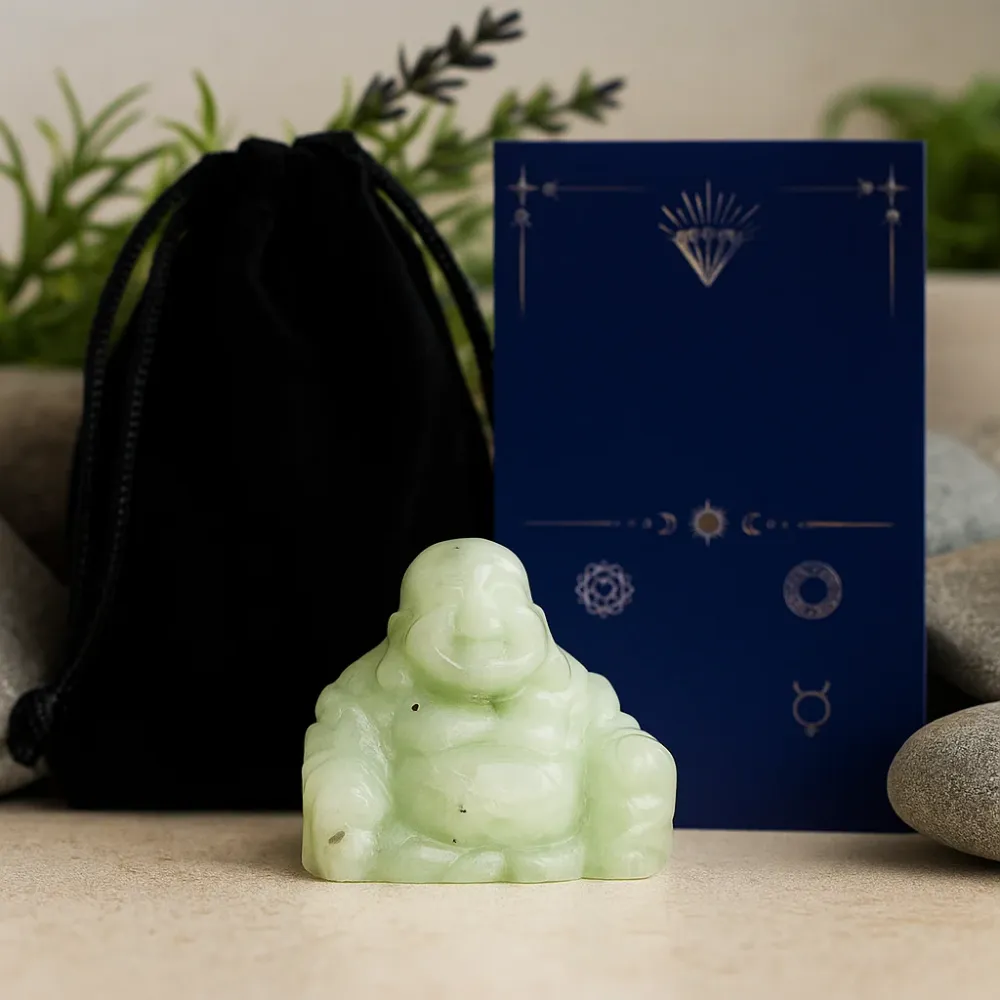 Jáde Buddha szobor 50x40x20mm