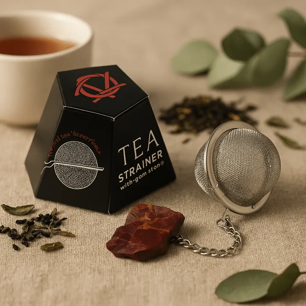 Tea szűrő nyers mookaite kristállyal