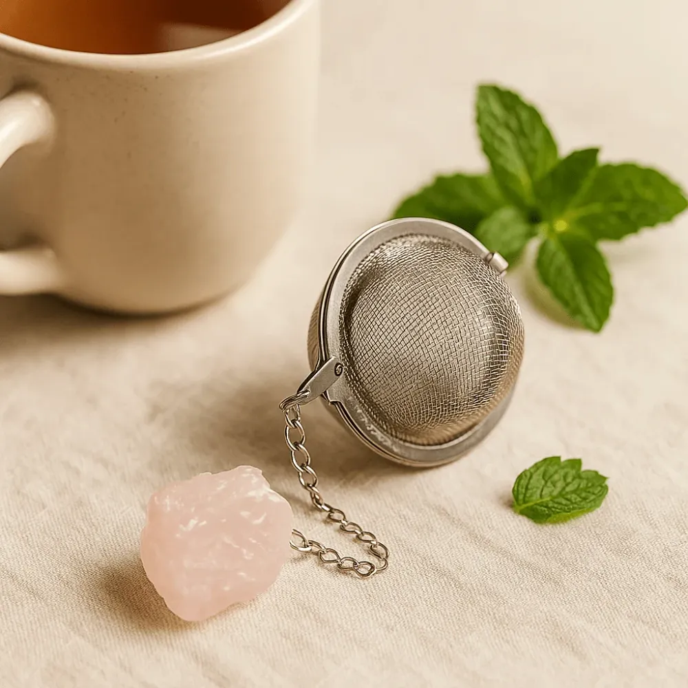 Tea szűrő nyers rózsakvarccal