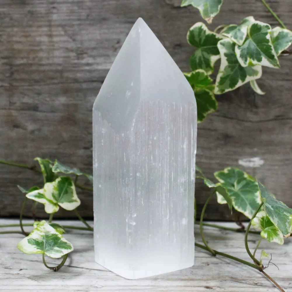 Szelénit kristály csúcs torony – 15 cm