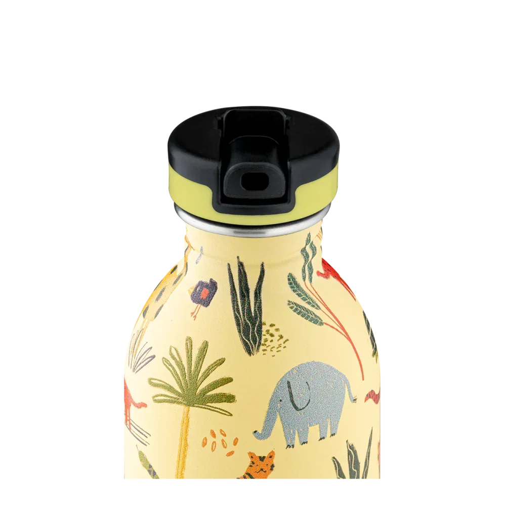 24Bottles Kids Urban 250Ml Rozsdamentes Acél Kulacs Szívószálas Kupakkal - Jungle Friends