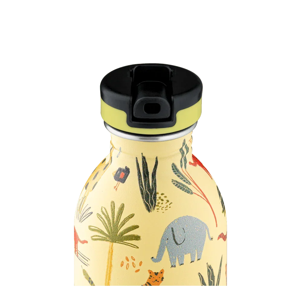24BOTTLES Kids Urban 330ml Rozsdamentes Acél Clima Kulacs Szívószálas Kupakkal - Jungle Friends