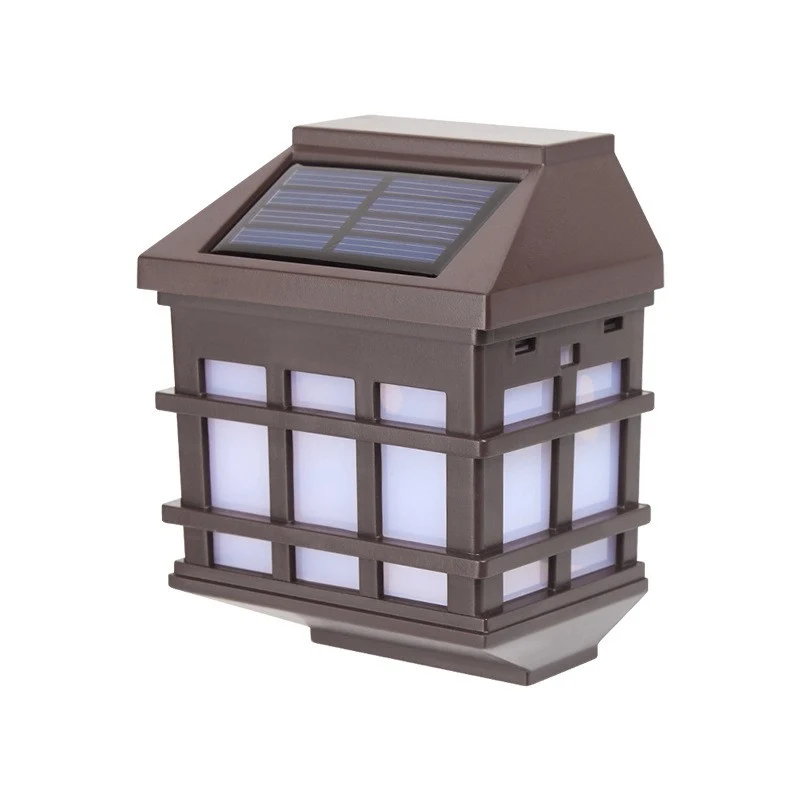 Vivimall falra szerelhető napelemes LED lámpa, lámpás típusú, 11,5 x 8,3 cm, 1,2 V, ABS, 400 mAh, meleg fehér