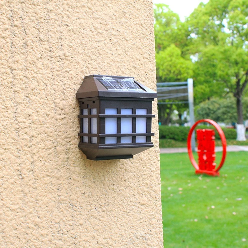 Vivimall falra szerelhető napelemes LED lámpa, lámpás típusú, 11,5 x 8,3 cm, 1,2 V, ABS, 400 mAh, meleg fehér
