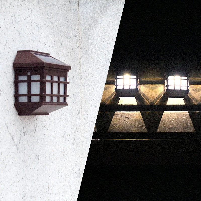 Vivimall falra szerelhető napelemes LED lámpa, lámpás típusú, 11,5 x 8,3 cm, 1,2 V, ABS, 400 mAh, meleg fehér