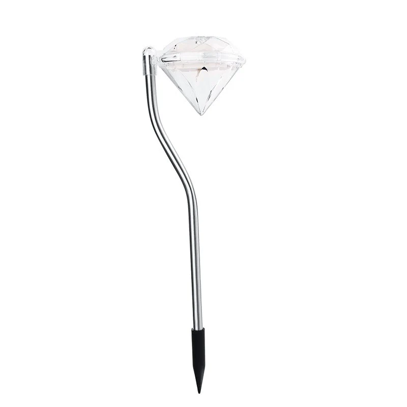 Vivimall Gyémánt típusú napelemes LED lámpa kertbe, 30 cm magasság, 2V, ABS, 600mAh, meleg fehér