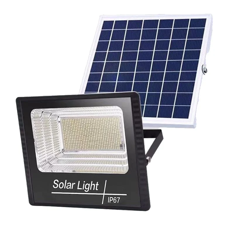 Vivimall kültéri LED projektor/napelemes lámpa, 20 cm x 25 cm, IP67 vízálló, napelem panellel, 220 SMD LED, 65W, fényérzék...