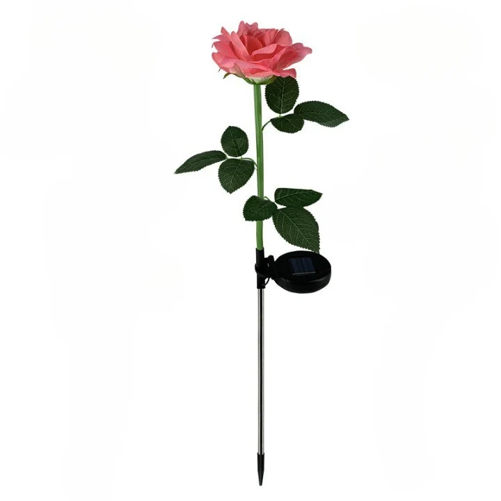 Vivimall LED rózsa alakú napelemes lámpa kertbe, 75 cm magas