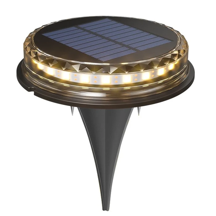 Vivimall LED szolár spotlámpa, 8 LED-es, ABS és polikarbonát anyag, 1.2V 600mah akkumulátor, 12 x 13.5 cm, meleg fehér