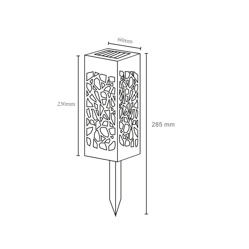 Vivimall napelemes LED lámpa, lámpás típusú, kerti, 28,5 cm magasság, 0,2W teljesítmény, 1,2V, 600mAh, meleg fehér