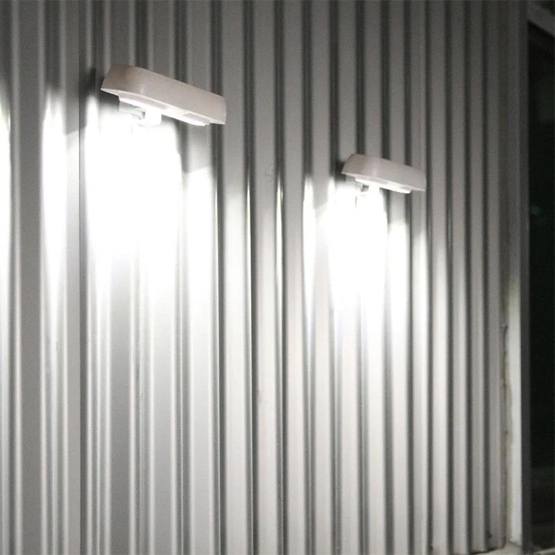 Vivimall téglalap alakú LED napelemes fali lámpa, 18 x 7 cm, mozgásérzékelős, 6V, ABS, 2200mAh, vízálló, hideg fehér fénny...