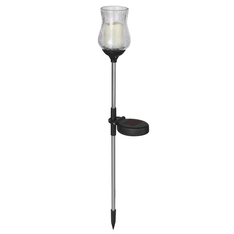 Vivimall Tulipán típusú LED napelemes kerti lámpa, 55 cm magas, üveg és ABS anyag, 2V, ABS, 600mAh, meleg fehér