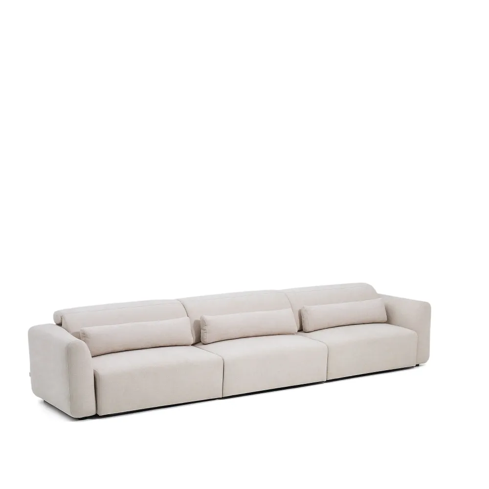Lares 6 személyes kanapé motoros tolóülésekkel és dönthető fejtámlákkal bézs chenille 410cm