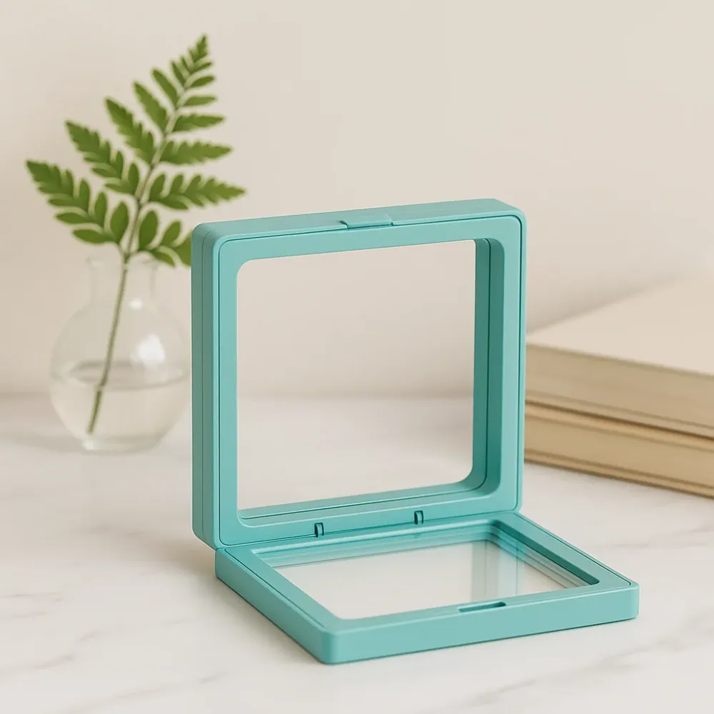 3D lebegő kijelzőkeret 11x11cm türkiz