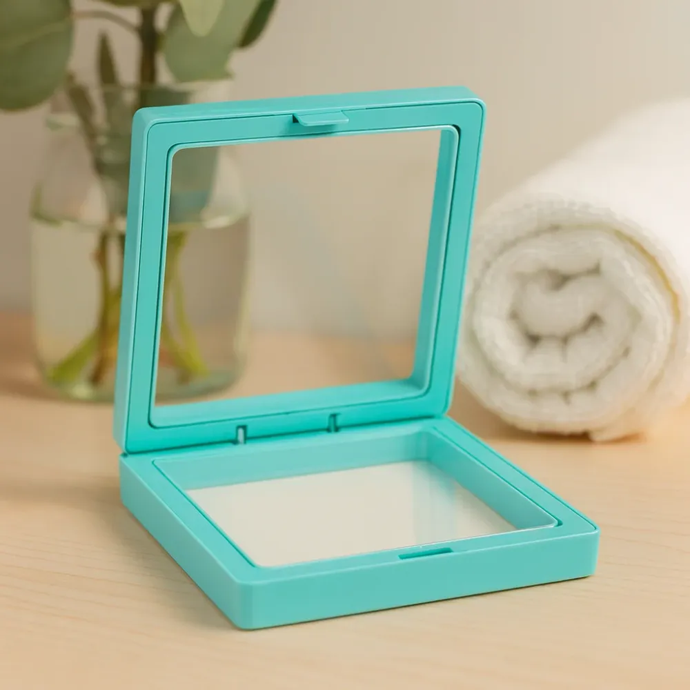 3D lebegő kijelzőkeret 7x7 cm türkiz