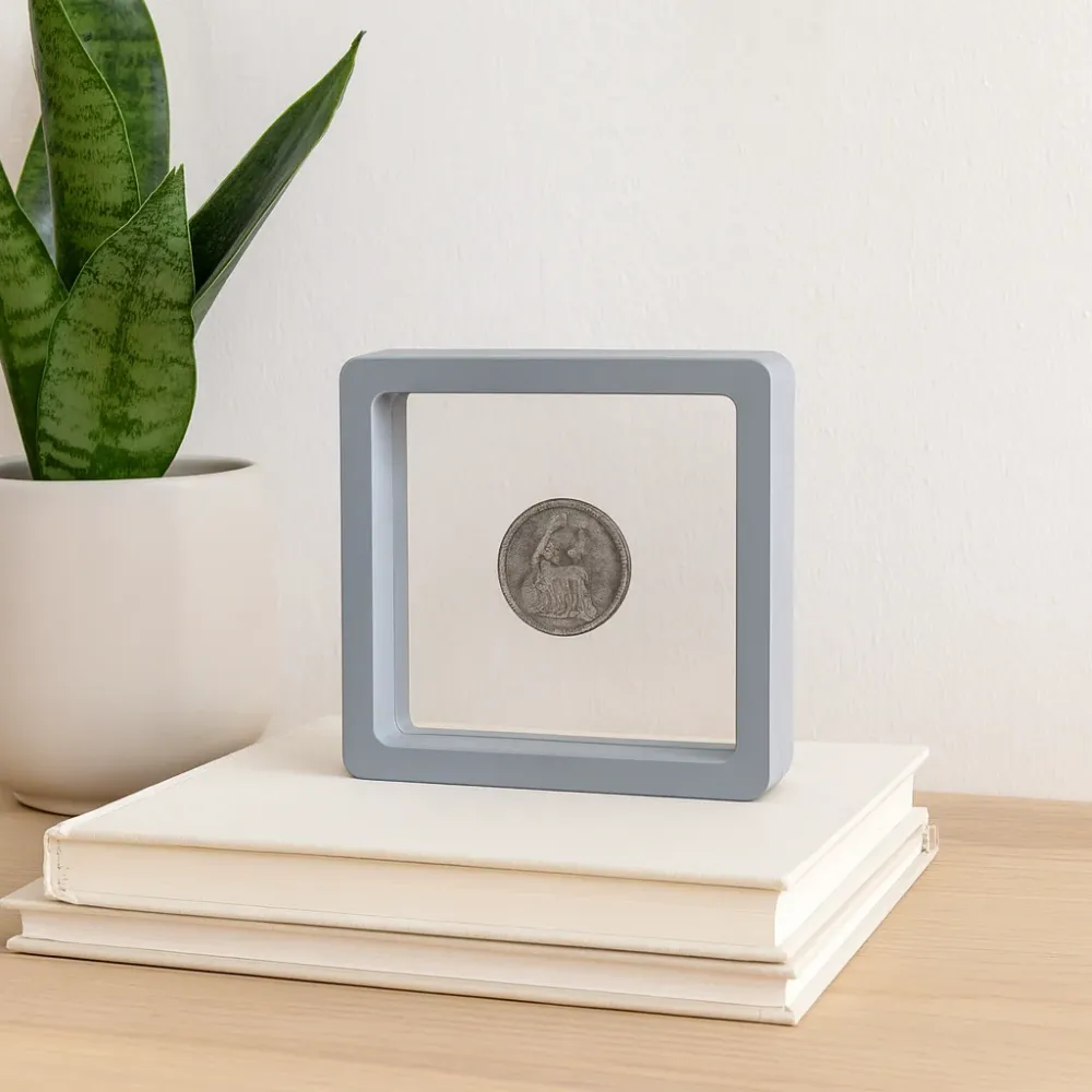 Lebegő 3D megjelenítő keret 11x11cm szürke