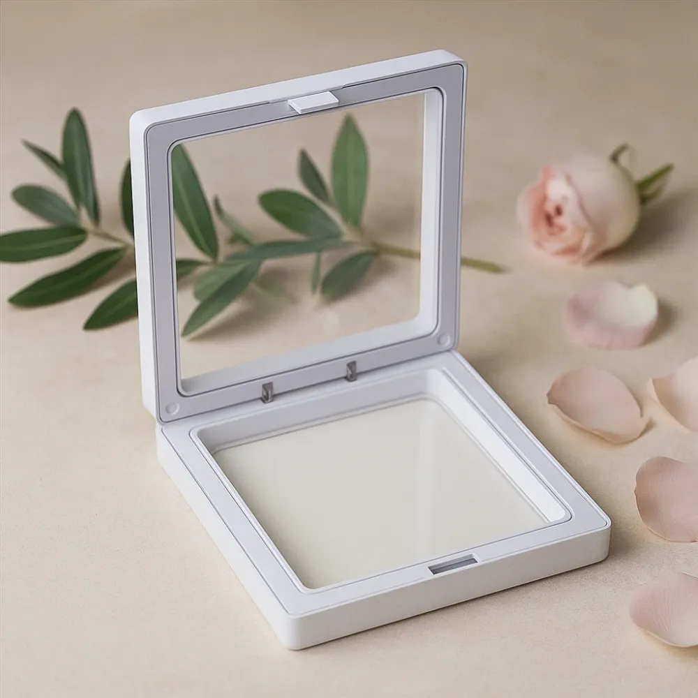 3D lebegő membrán kijelző keret 9x9cm fehér