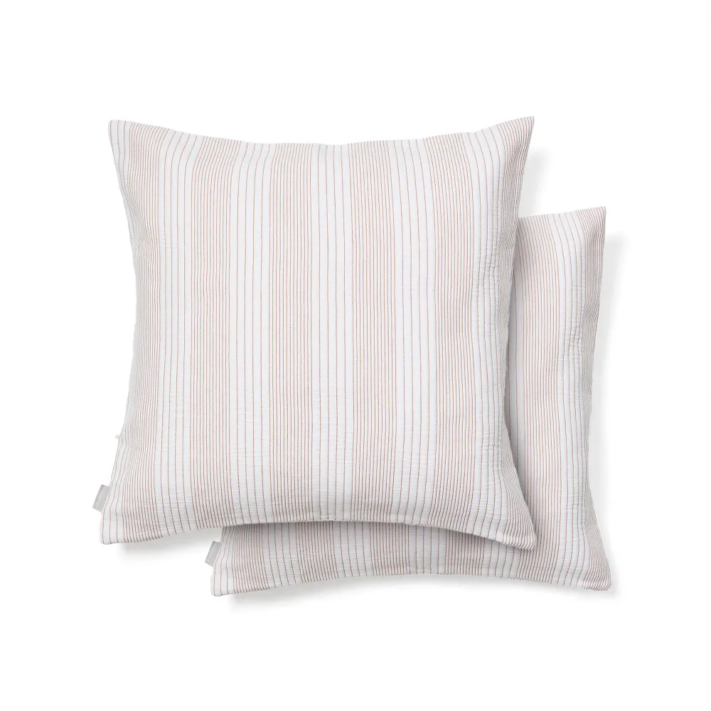 Macie szett 2 db piros és bézs csíkos 100% pamut párnahuzat 50 x 50cm