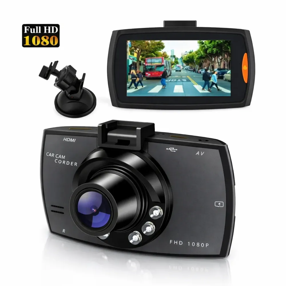 Full HD 1080p Autós Menetrögzítő Kamera (Dash Cam) – LCD kijelzővel, tapadókorongos tartóval